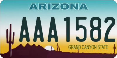 AZ license plate AAA1582