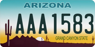 AZ license plate AAA1583