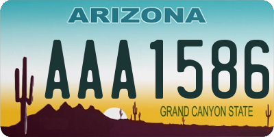 AZ license plate AAA1586