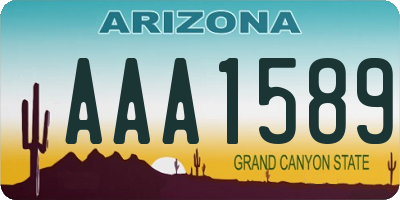 AZ license plate AAA1589