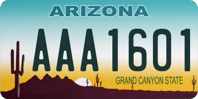 AZ license plate AAA1601