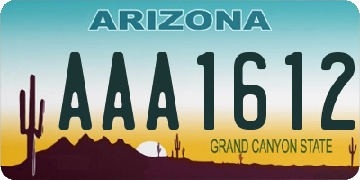 AZ license plate AAA1612