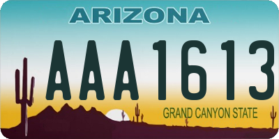 AZ license plate AAA1613