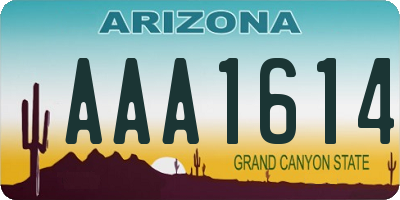 AZ license plate AAA1614