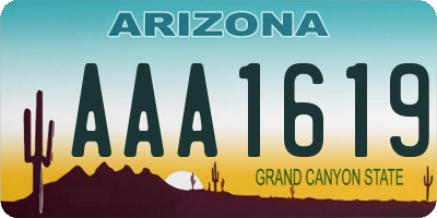 AZ license plate AAA1619