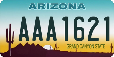 AZ license plate AAA1621