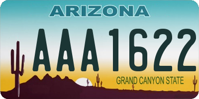 AZ license plate AAA1622