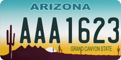 AZ license plate AAA1623