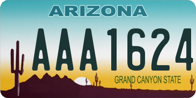 AZ license plate AAA1624