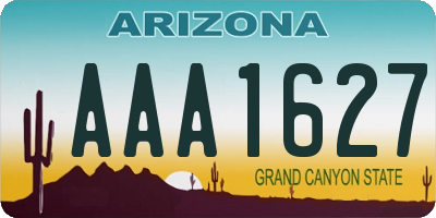 AZ license plate AAA1627