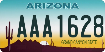 AZ license plate AAA1628