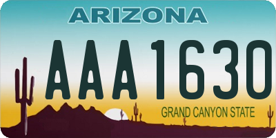 AZ license plate AAA1630