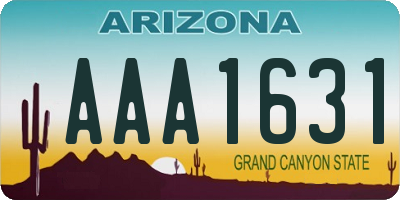 AZ license plate AAA1631