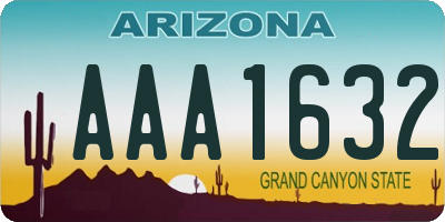 AZ license plate AAA1632