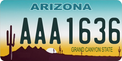 AZ license plate AAA1636