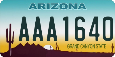 AZ license plate AAA1640