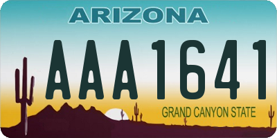 AZ license plate AAA1641