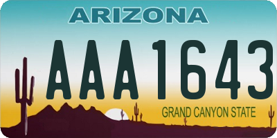 AZ license plate AAA1643