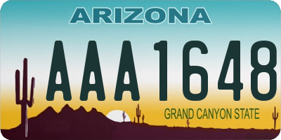 AZ license plate AAA1648