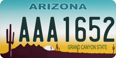 AZ license plate AAA1652