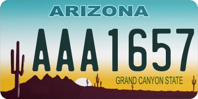 AZ license plate AAA1657