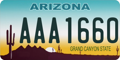 AZ license plate AAA1660