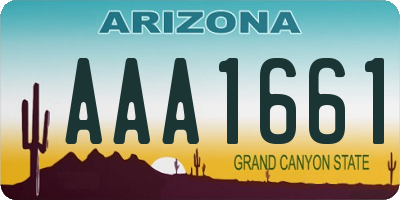 AZ license plate AAA1661