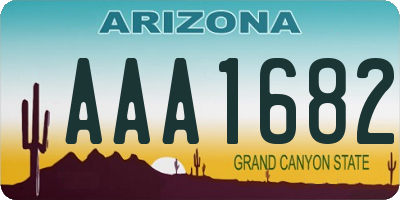 AZ license plate AAA1682
