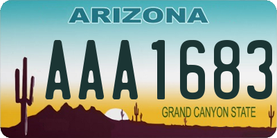 AZ license plate AAA1683