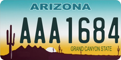 AZ license plate AAA1684