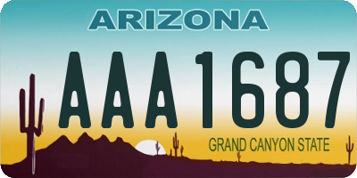 AZ license plate AAA1687