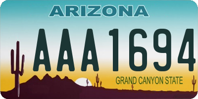 AZ license plate AAA1694