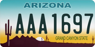 AZ license plate AAA1697