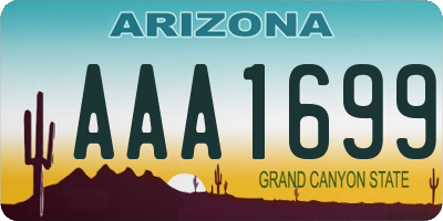 AZ license plate AAA1699