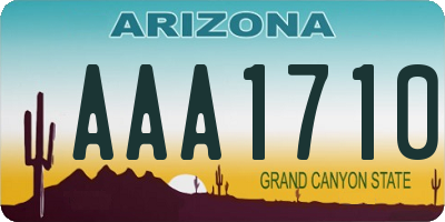 AZ license plate AAA1710