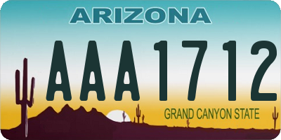 AZ license plate AAA1712