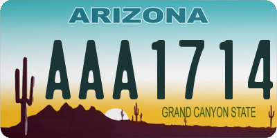 AZ license plate AAA1714