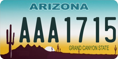 AZ license plate AAA1715