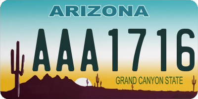 AZ license plate AAA1716