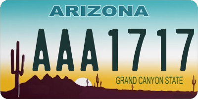 AZ license plate AAA1717