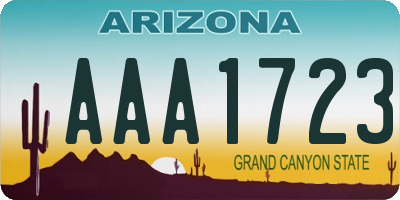 AZ license plate AAA1723