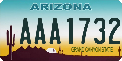 AZ license plate AAA1732