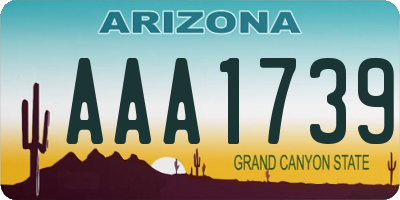 AZ license plate AAA1739