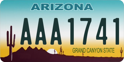 AZ license plate AAA1741