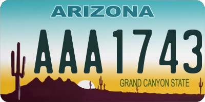 AZ license plate AAA1743