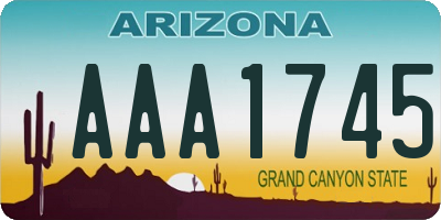 AZ license plate AAA1745