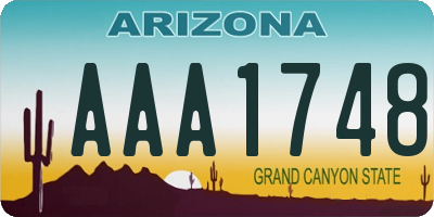 AZ license plate AAA1748