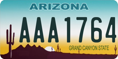 AZ license plate AAA1764