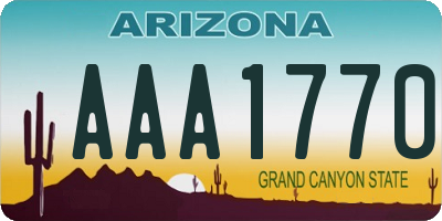 AZ license plate AAA1770