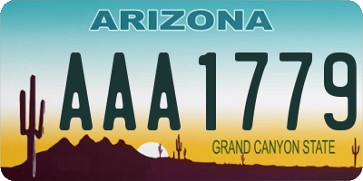 AZ license plate AAA1779